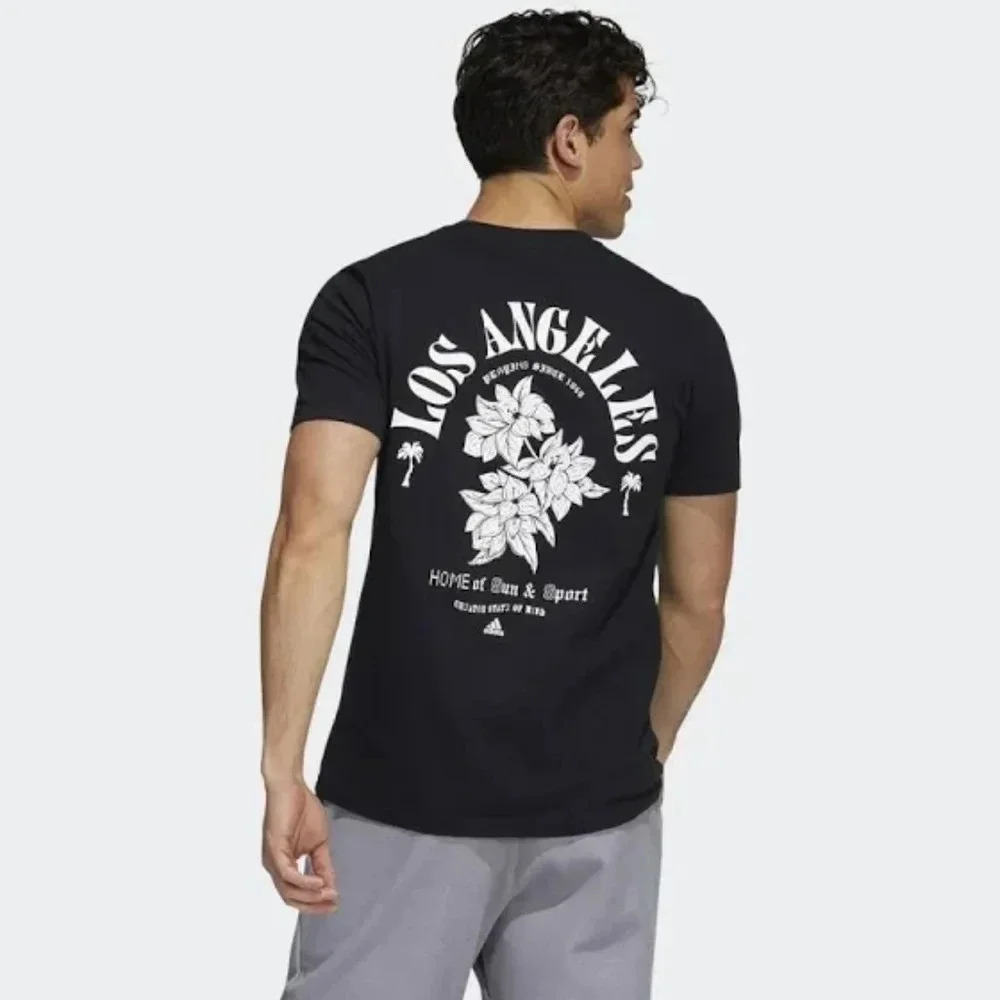 NWT Adidas Los Angeles Sun And Sport Graphic Tee, Color Black/White Size L